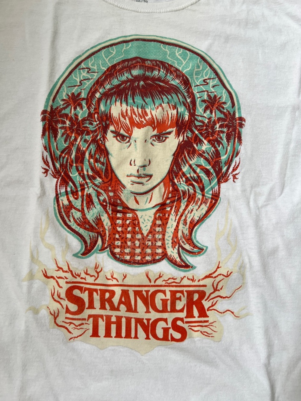 NETFLIX STRANGER THINGS Graphic Short Sleeve T-Shirt White Unisex Size XL